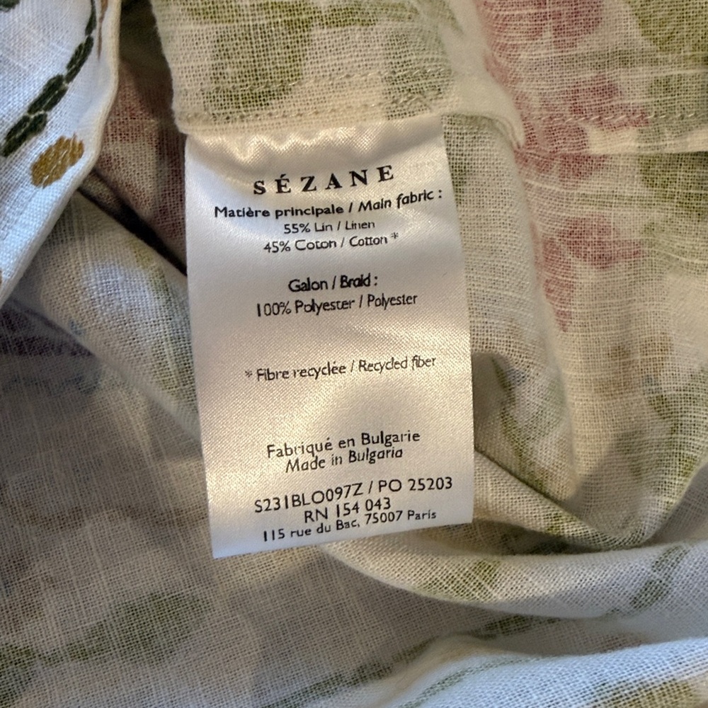 SÉZANE x FARM RIO Floral Ruffle Top sz US 8 / FR 40 NWOT - Picture 11 of 12